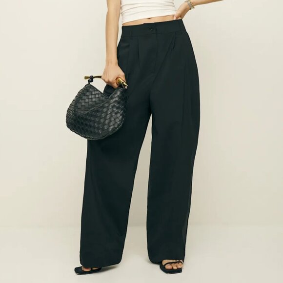 Reformation Danielle Oversized Pant Black - Size 4 - Picture 1 of 1